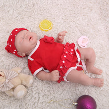 Load image into Gallery viewer, 14 Inch Silicone Doll Mini Realistic Newborn Full Body Silicone Doll Mouth Open with Clothes - Girl - TRANSWEET
