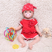 Load image into Gallery viewer, 21 inch Eyes Open Full Body Silicone Baby Dolls , Non Vinyl Dolls, Realistic Newborn Silicone Baby Doll Mouth Open for Children Gifts Doll Collectors- Girl - TRANSWEET
