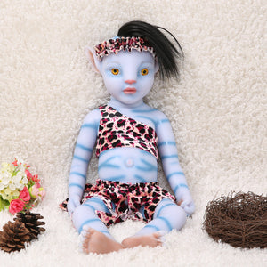 20 inch Full Body Silicone Eyes Open Reborn Baby Avatar Silicone Baby Doll Girl - TRANSWEET