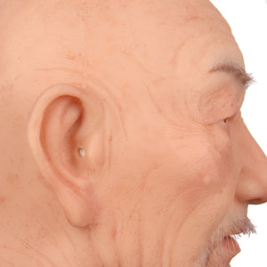 TRANSWEET Silicone Male Headgear Old William Realistic Silicone Masquerade Full Head Tricky Props - TRANSWEET