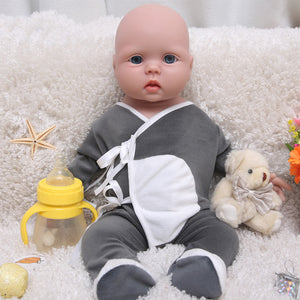 19 inch Realistic Full Body Silicone Doll, Not Vinyl Doll, Full Solid Silicone Baby Girl - TRANSWEET