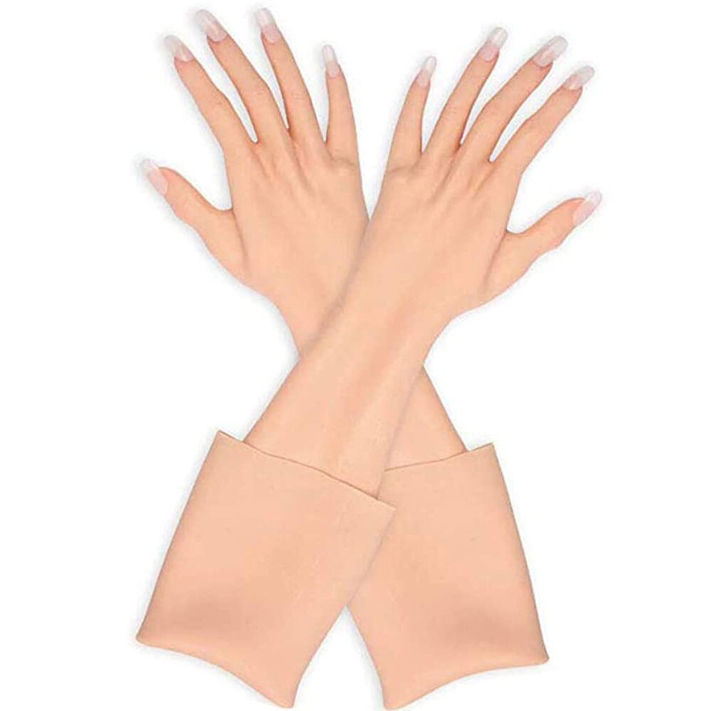 Artificial Skin Female Hand Mannequin Silicone Gloves 1 Pair - TRANSWEET